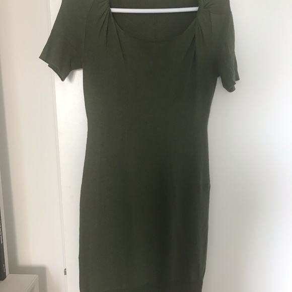 banana republic extra small green mad men sweater dress, knee length - Picture 3 of 5